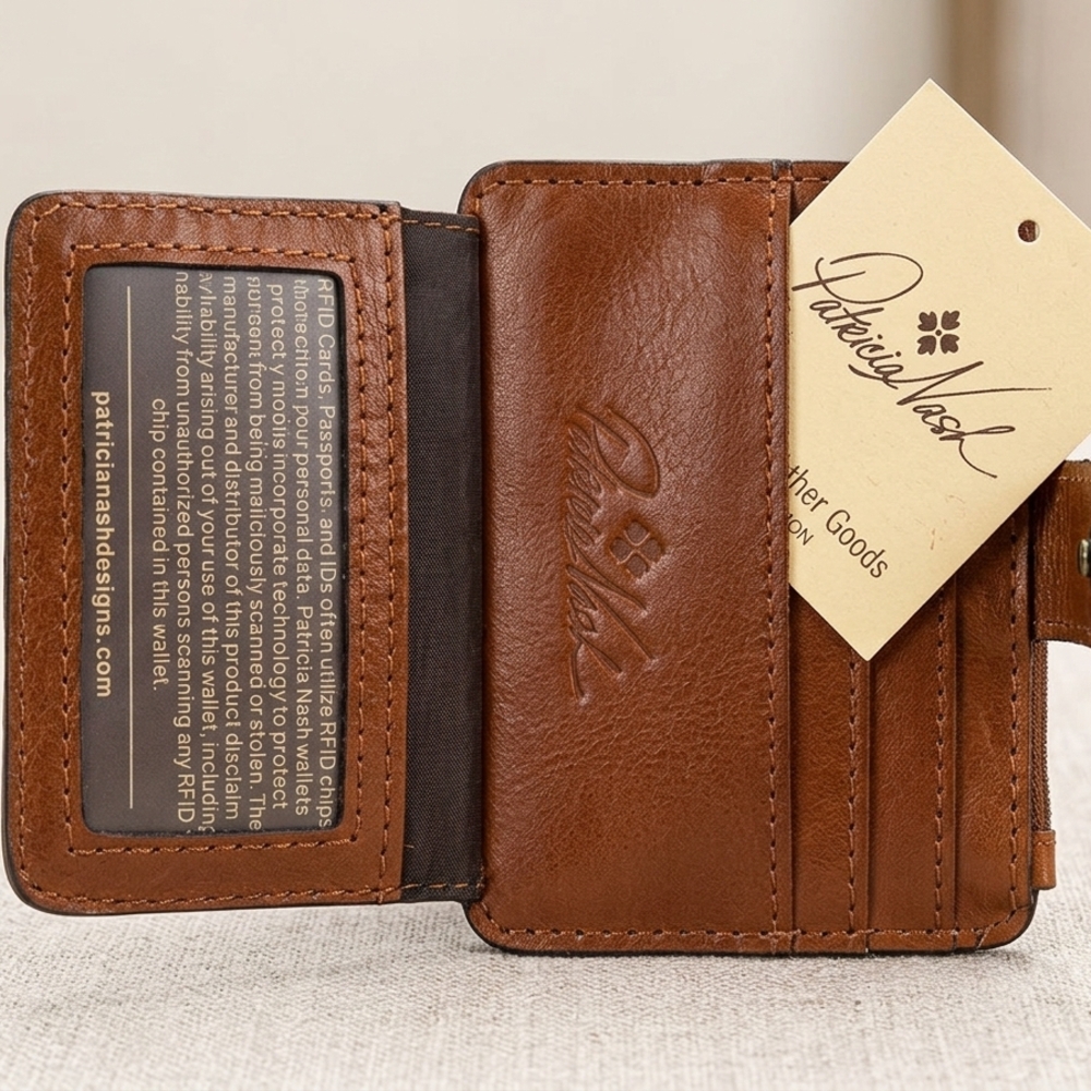 Patricia Nash Tan Leather Card Holder